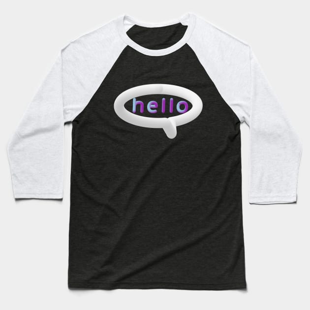 h e l l o / g o o d b y e Baseball T-Shirt by miiiwu